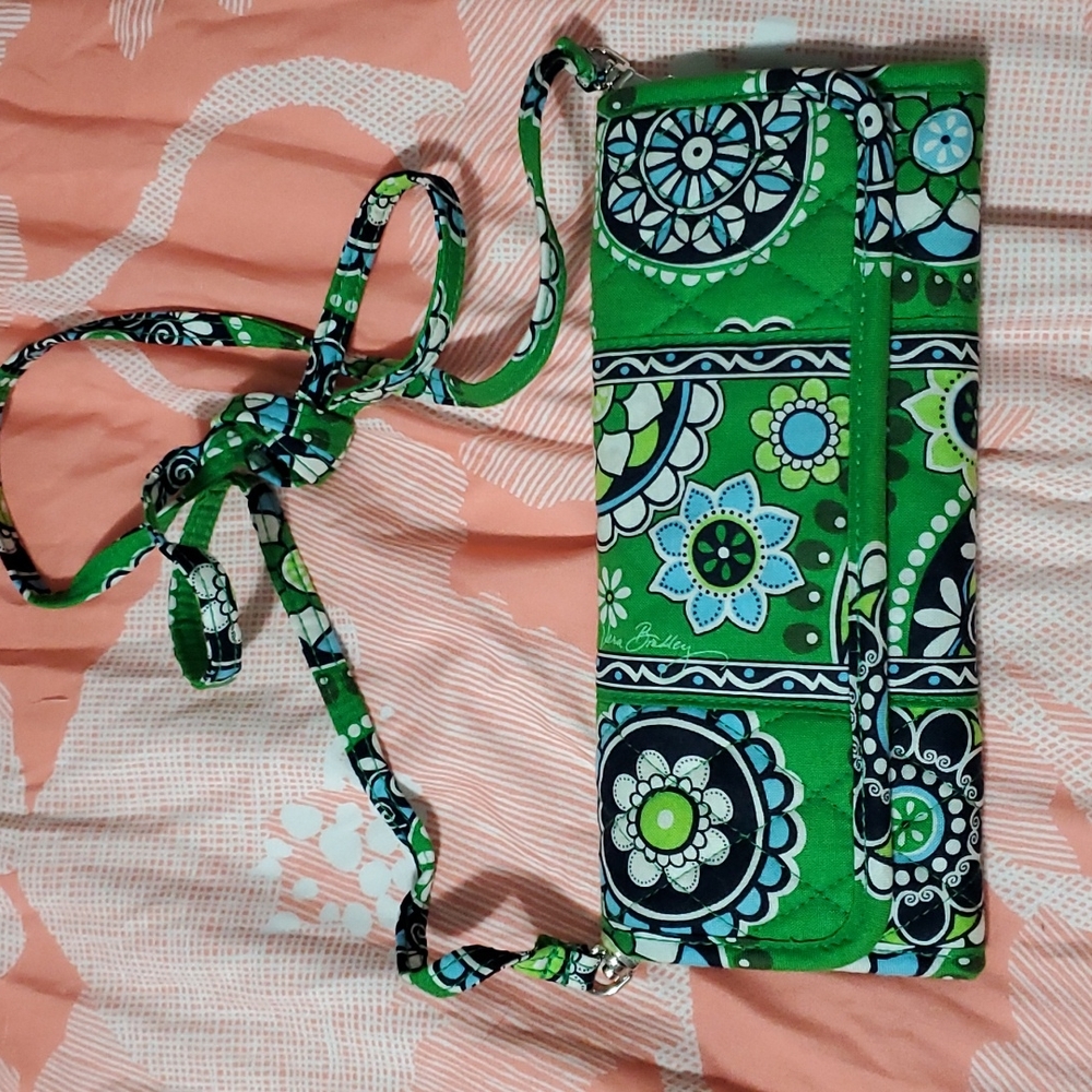 Vera Bradley Green Cupcake Wallet Crossbody Purse